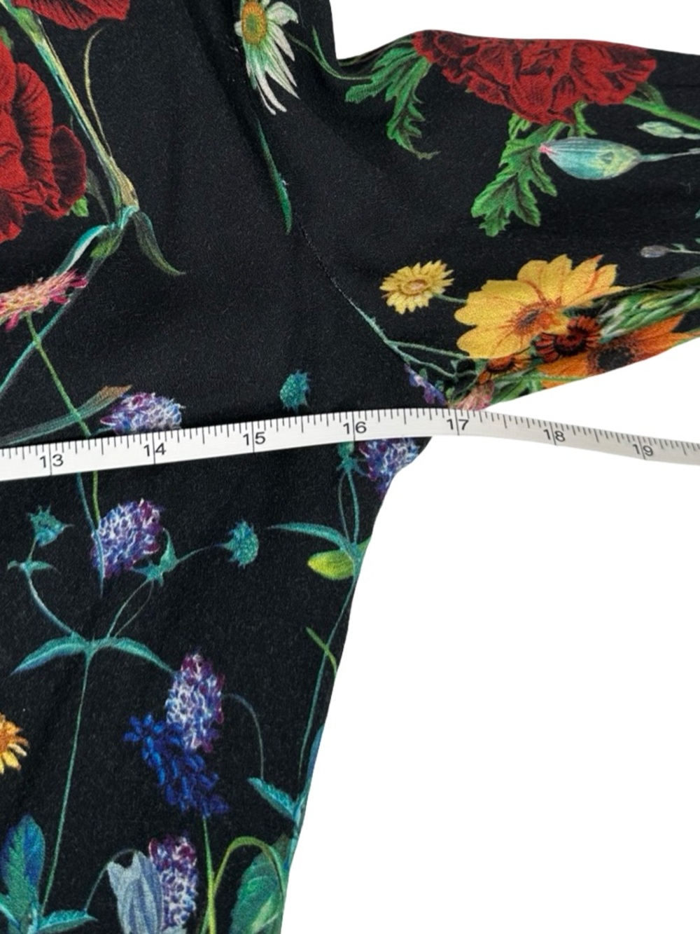 Alice + Olivia Cary Black 70s Dark Floral Print Long Sleeve Mini Dress Size 2 - Picture 8 of 10